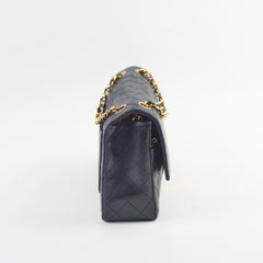 Chanel Vintage Timeless Classic Turn Lock Large Flap with Pochette Black