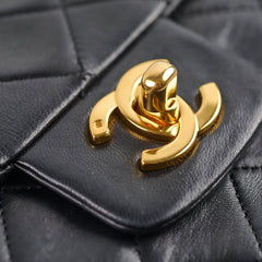 Chanel Vintage Timeless Classic Turn Lock Large Flap with Pochette Black