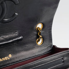 Chanel Vintage Timeless Classic Turn Lock Large Flap with Pochette Black