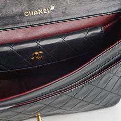 Chanel Vintage Timeless Classic Turn Lock Large Flap with Pochette Black