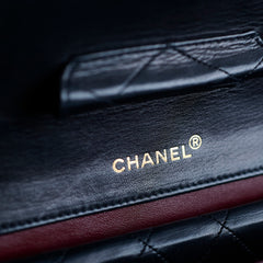 Chanel Vintage Timeless Classic Turn Lock Large Flap with Pochette Black