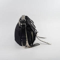 Prada New Vela Nylon Shoulder Bag Black