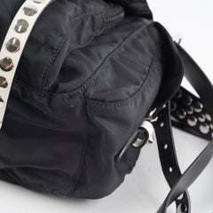 Prada New Vela Nylon Shoulder Bag Black