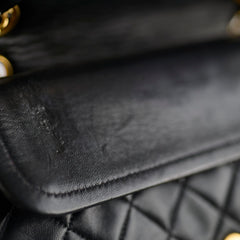Chanel Vintage Classic Flap Medium/Large M/L Lambskin Black