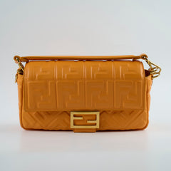 Fendi FF Baguette Clementine Lambskin Leather Medium