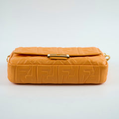 Fendi FF Baguette Clementine Lambskin Leather Medium