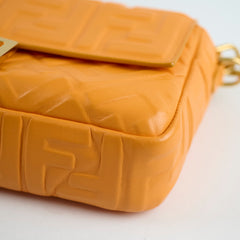 Fendi FF Baguette Clementine Lambskin Leather Medium