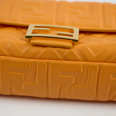 Fendi FF Baguette Clementine Lambskin Leather Medium