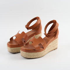 Hermes Elda Espadrilles Marron Glaise Size 38