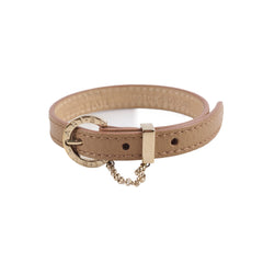 Bvlgari Leather Bracelet Beige