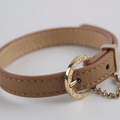 Bvlgari Leather Bracelet Beige