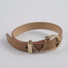 Bvlgari Leather Bracelet Beige