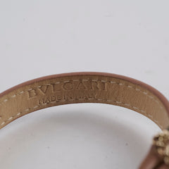 Bvlgari Leather Bracelet Beige