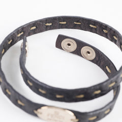 Fendi Leather Selleria Bracelet Black