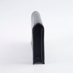 Saint Laurent Croc Embossed Clutch Black