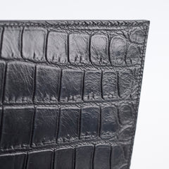 Saint Laurent Croc Embossed Clutch Black