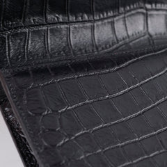 Saint Laurent Croc Embossed Clutch Black