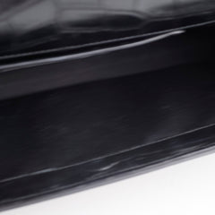Saint Laurent Croc Embossed Clutch Black