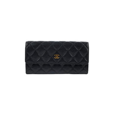 Chanel Lambskin Long Wallet Black