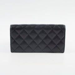 Chanel Lambskin Long Wallet Black