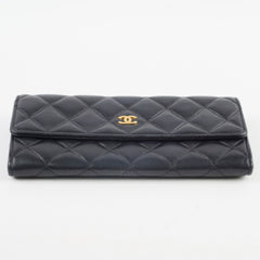 Chanel Lambskin Long Wallet Black