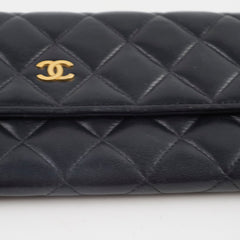 Chanel Lambskin Long Wallet Black