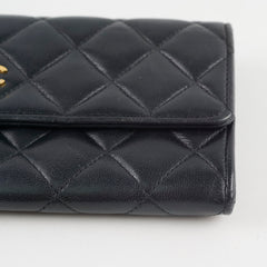 Chanel Lambskin Long Wallet Black