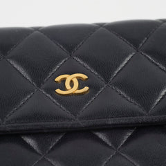 Chanel Lambskin Long Wallet Black