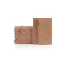 Christian Dior Lady Dior Pouch WOC Wallet On Chain Patent Blush