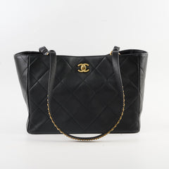 Chanel Quilted Leather Tote Black