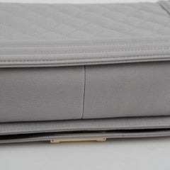 Chanel Boy Bag Old Medium Grey Caviar