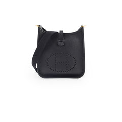 Hermes Mini Evelyne TPM Black Gold Hardware