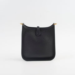 Hermes Mini Evelyne TPM Black Gold Hardware