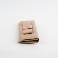 Prada Bow Saffiano Wallet Beige