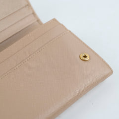 Prada Bow Saffiano Wallet Beige