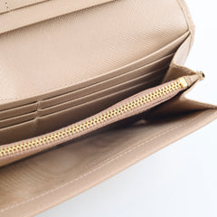 Prada Bow Saffiano Wallet Beige