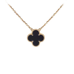 Van Cleef & Arpels Vintage Alhambra Onyx Necklace `