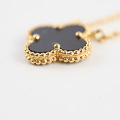 Van Cleef & Arpels Vintage Alhambra Onyx Necklace `