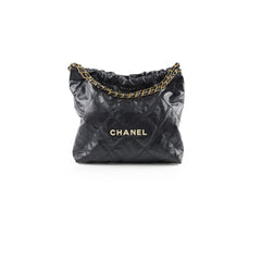 Chanel Medium 22 Bag Black Microchip