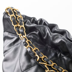 Chanel Medium 22 Bag Black Microchip