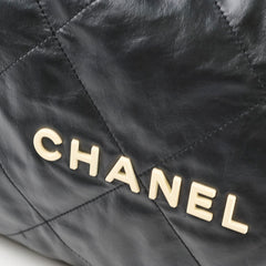 Chanel Medium 22 Bag Black Microchip