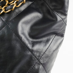 Chanel Medium 22 Bag Black Microchip