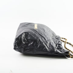 Chanel Medium 22 Bag Black Microchip