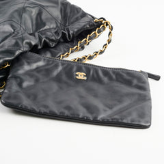 Chanel Medium 22 Bag Black Microchip