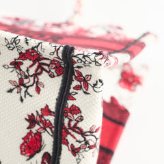 Christian Dior Medium Book Tote Butterfly Embroidery Red