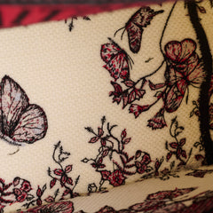 Christian Dior Medium Book Tote Butterfly Embroidery Red