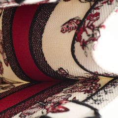 Christian Dior Medium Book Tote Butterfly Embroidery Red