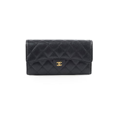 Chanel Long Wallet Caviar Black