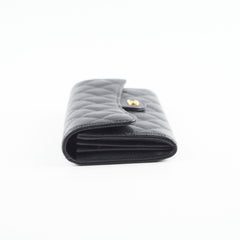 Chanel Long Wallet Caviar Black