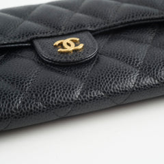 Chanel Long Wallet Caviar Black